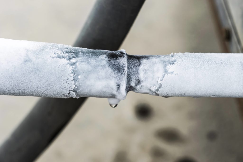 Frozen pipe may have a hard time thawing on its own.