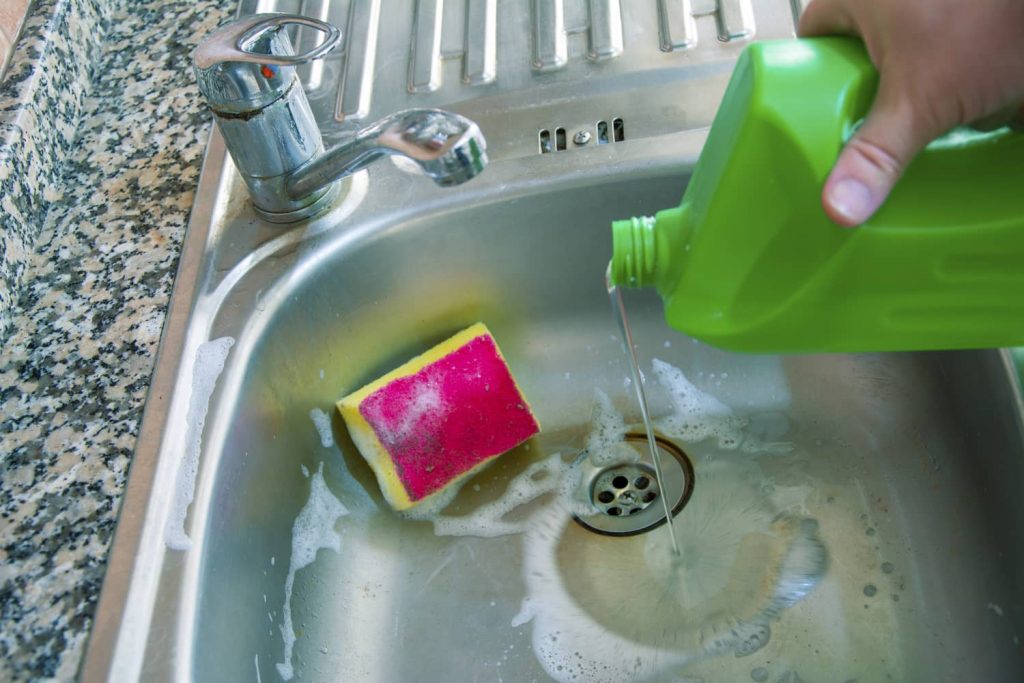 Bleach can cause a permanent stain in a stainless steel sink.