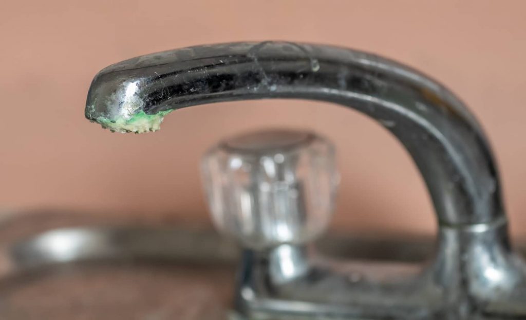 Faucets can have calcium build-up.