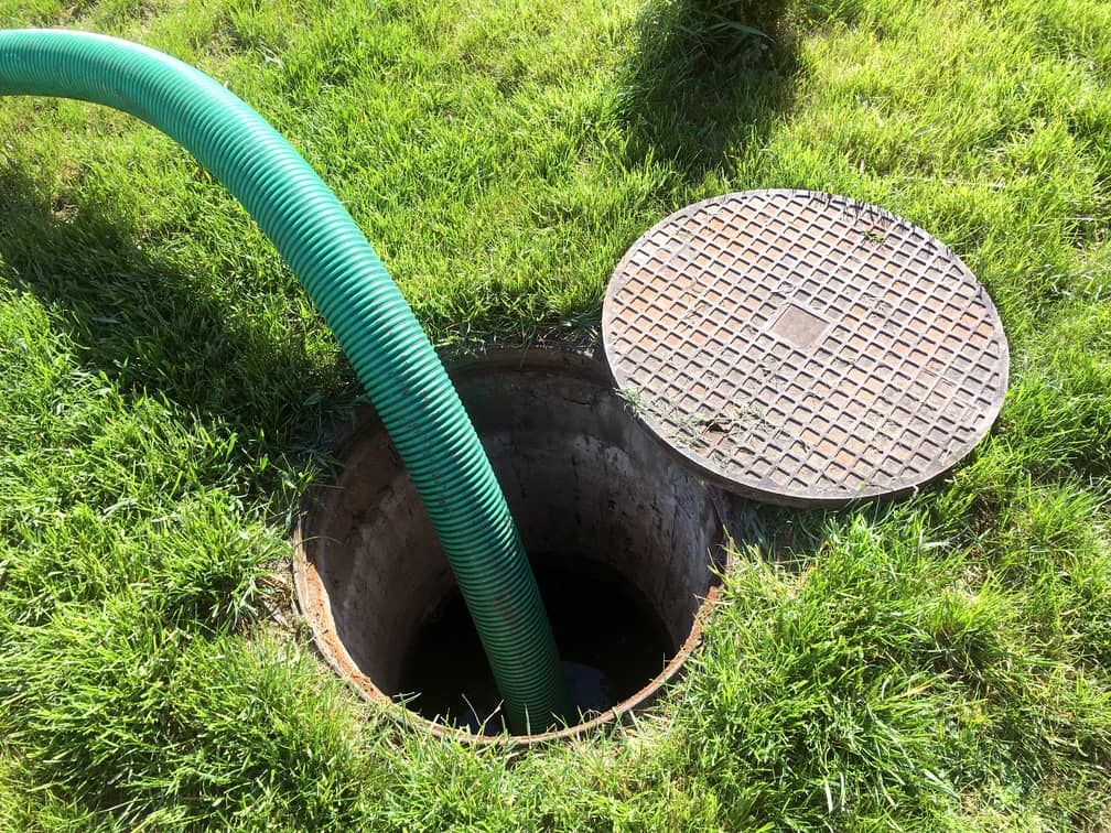 Septic tank being emptied.