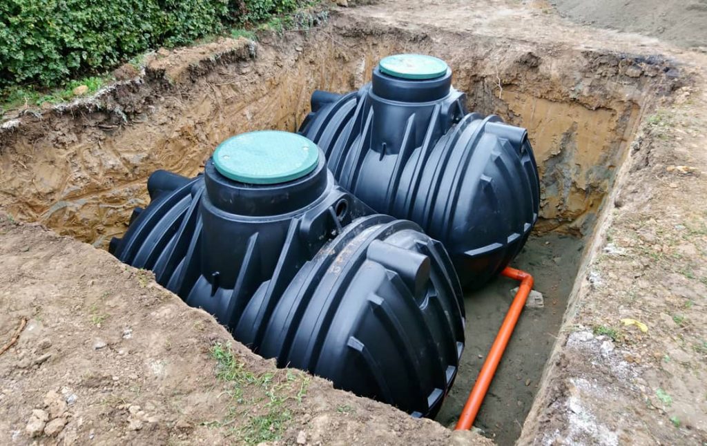 Newly installed septic tanks.