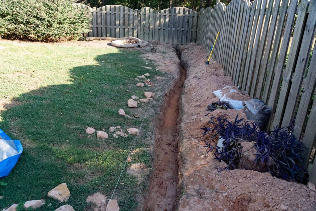 Installing a french drain might take a professional.