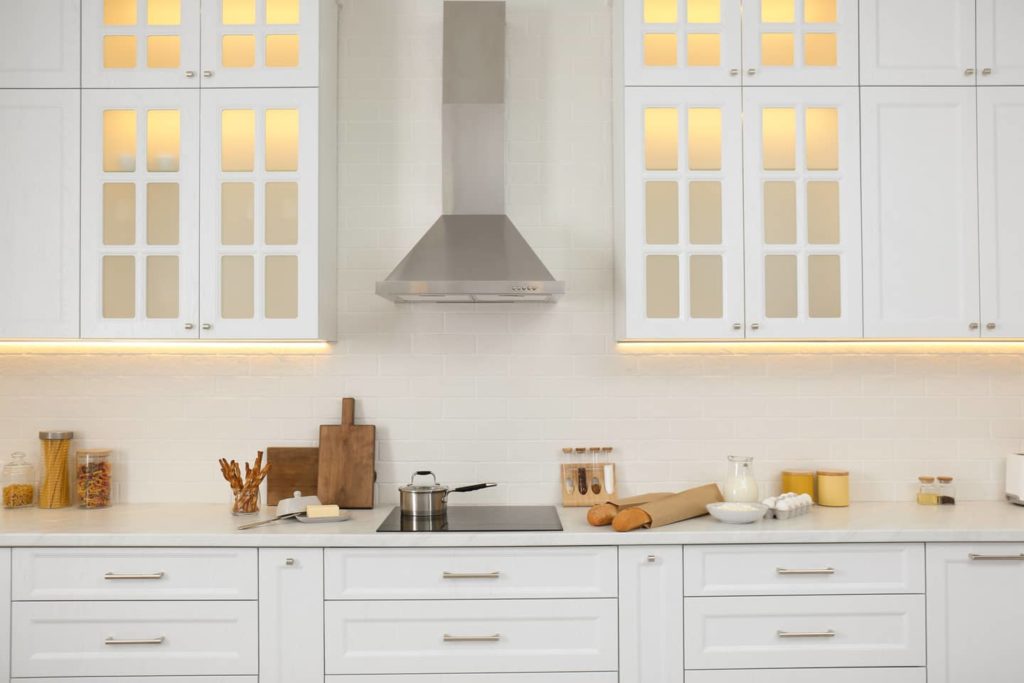 A beautiful stovetop hood exhaust fan.