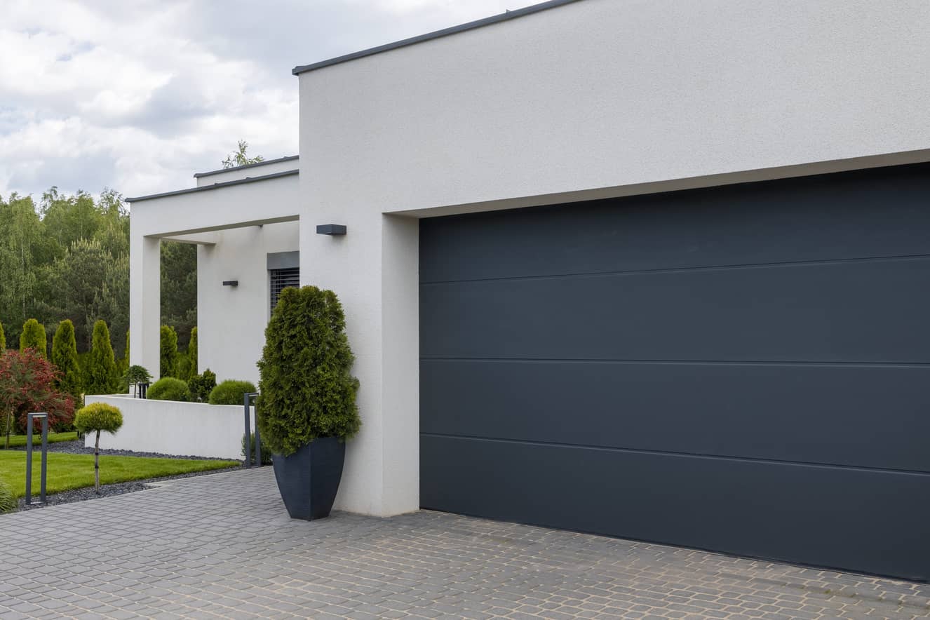 Garage door on a home.