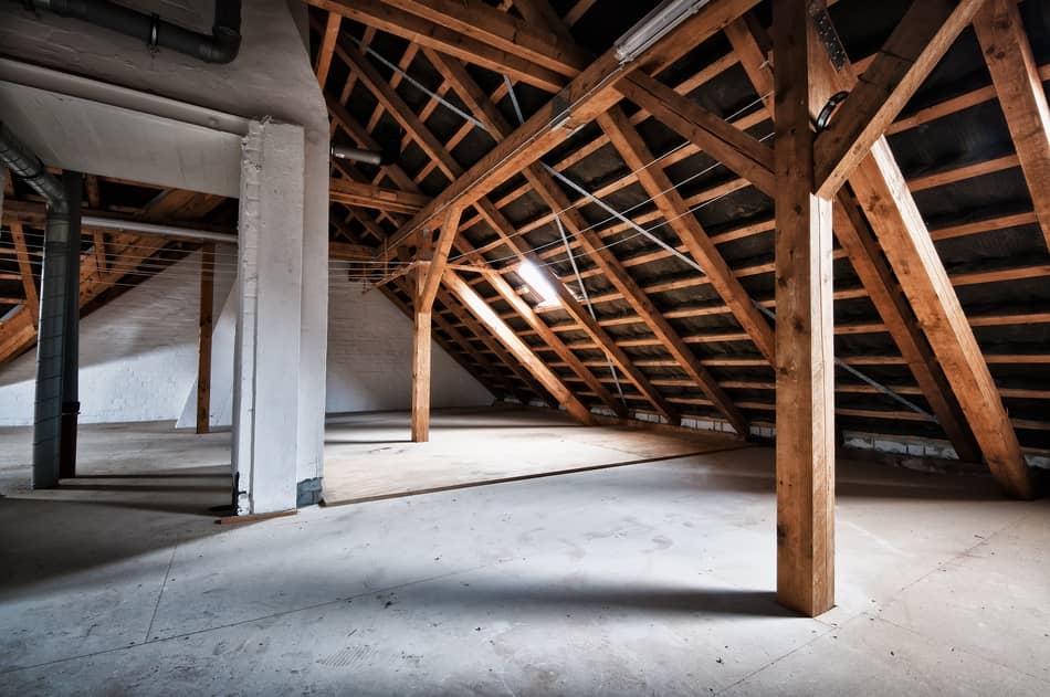 Open attic spaces are great for storing various items.