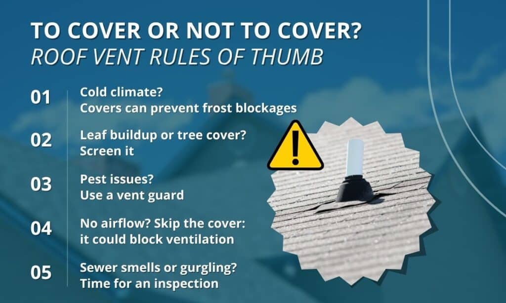 when to cover a roof vent pipe